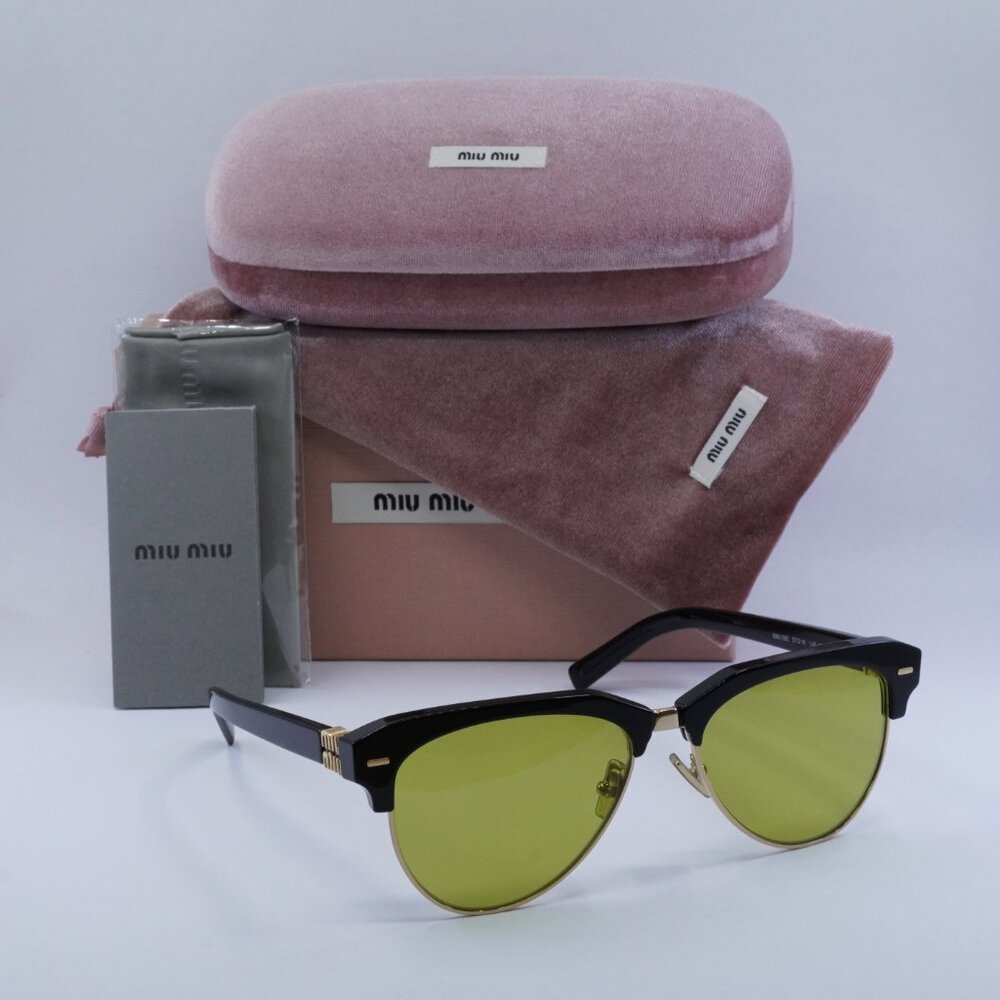 Miu Miu MU09ZS 1AB07O Aviator Sunglasses – Black